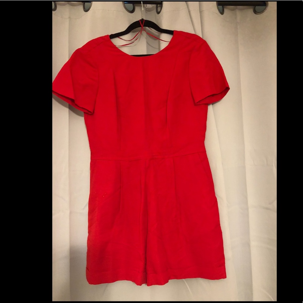 Banana republic red linen romper